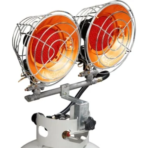 Avenger FBDTP30 Infrared Tank Top Heater, 30,000 BTU Double Burner for Propane Gas, Patio & Camping Use, Silver